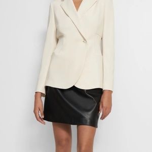 Theory Ribbed-Waist Blazer in Admiral Crepe